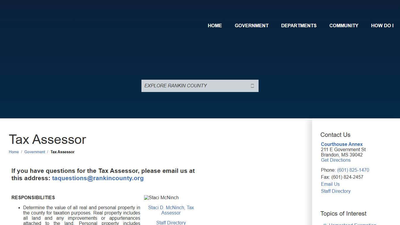 Tax Assessor / Rankin County, Mississippi